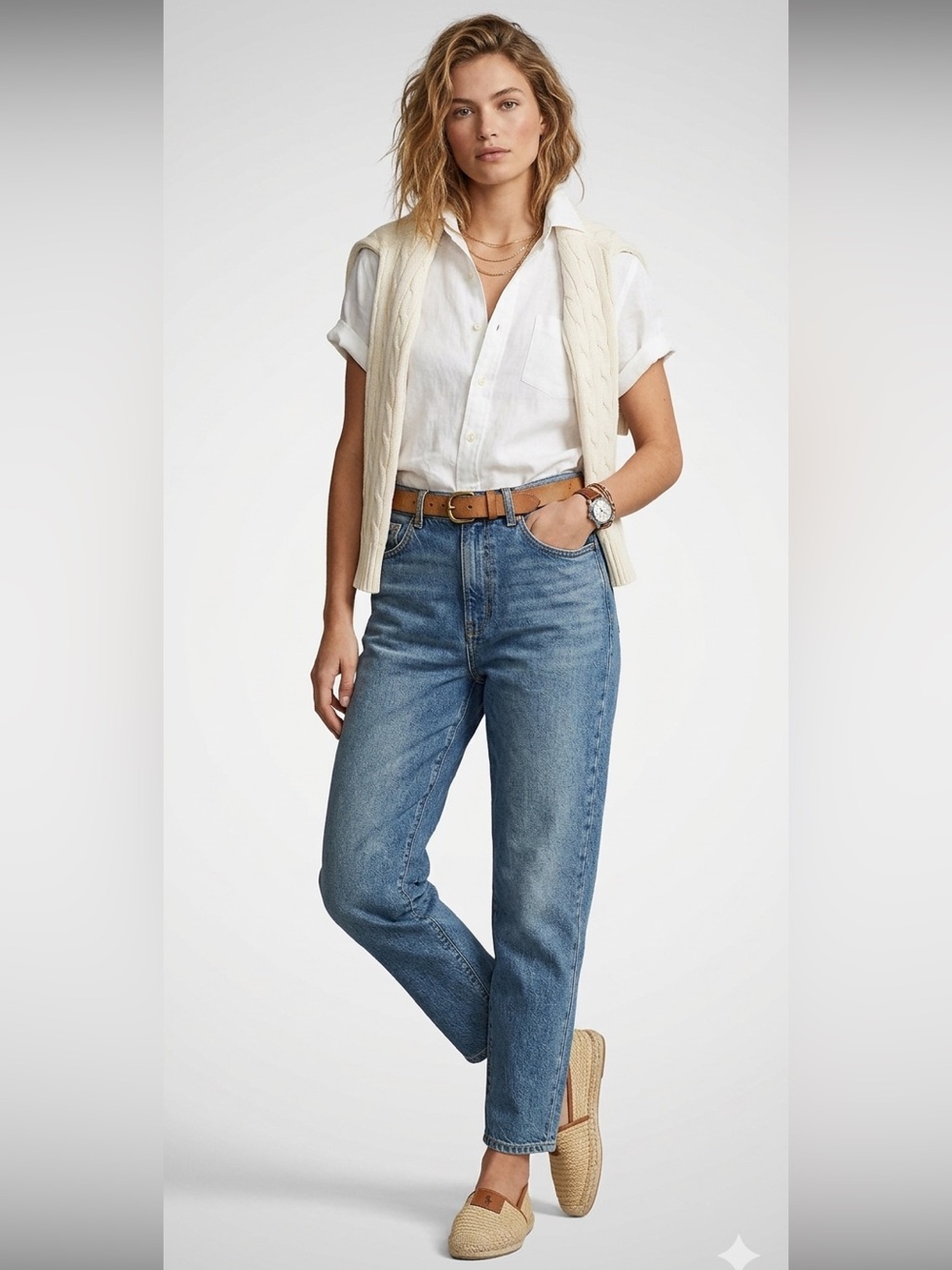 Vero Moda Blue 90s Style HighRise Mom Denim Jeans Size 27 Cotton - Picture 16 of 16